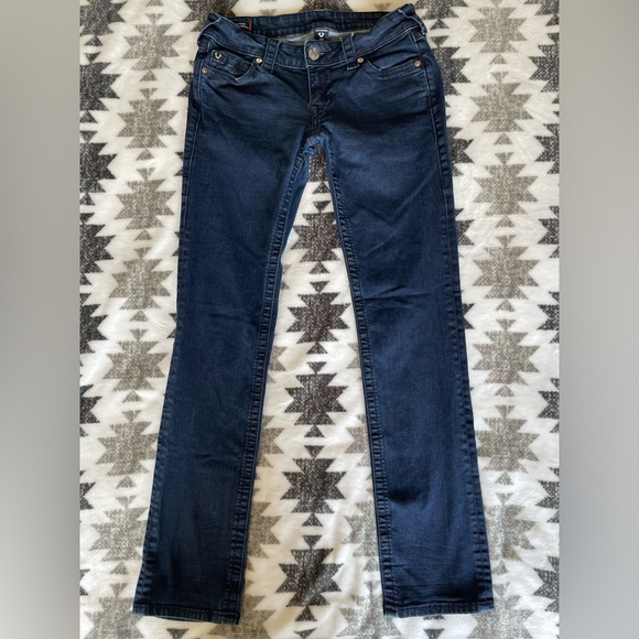 True Religion Denim - True Religion Billie Low Rise Straight Jeans - Dark Indigo - Size 27